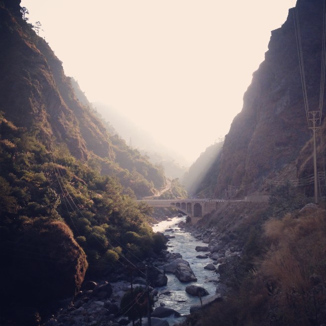 Not sun coming around the mountains, but rather leaving for the night.